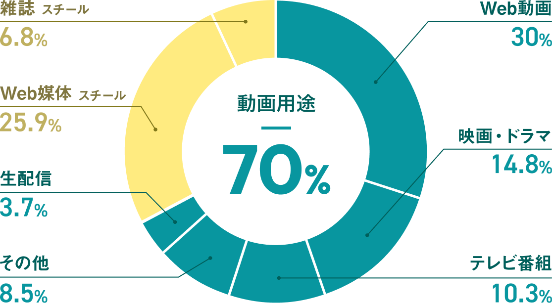 動画用途が70%