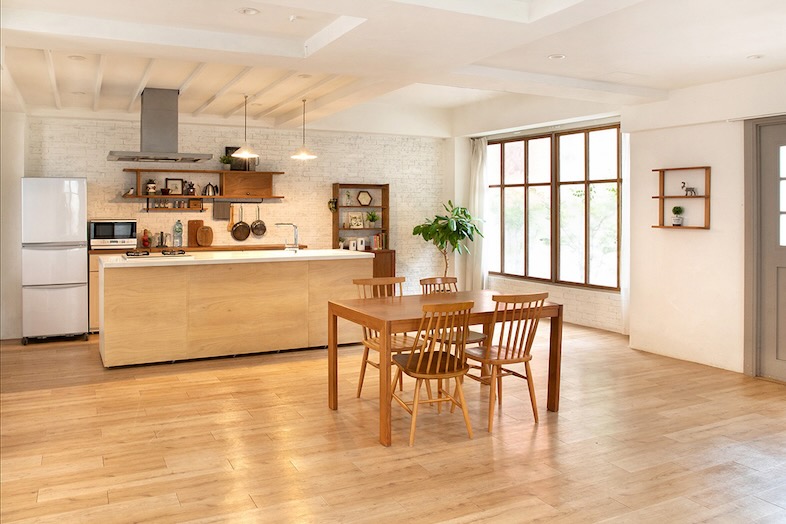 タペストリー　楽しいキッチン C/D:70685] ハイキッチンボード 180＊90 ホワイトオーク