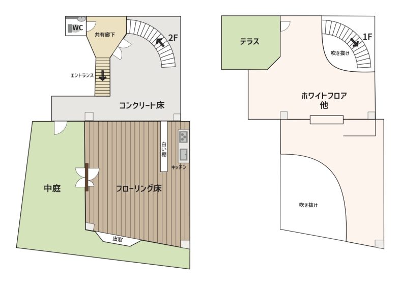 平面図1F・2F