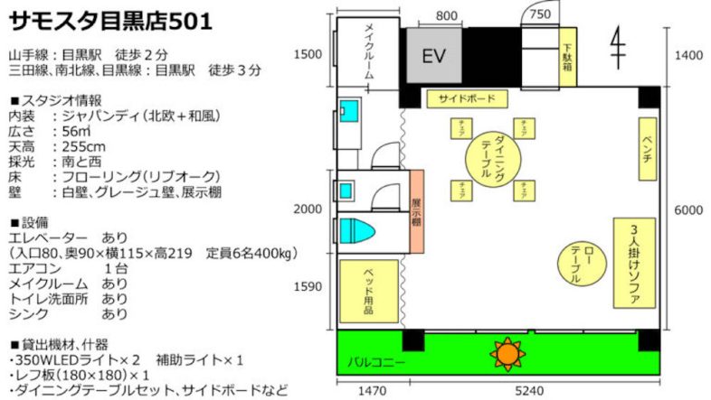 サモスタ目黒店501・502｜【501号室】平面図