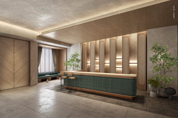 【LOBBY】ウッドに緑をアクセントとしたアジアンテイストな空間