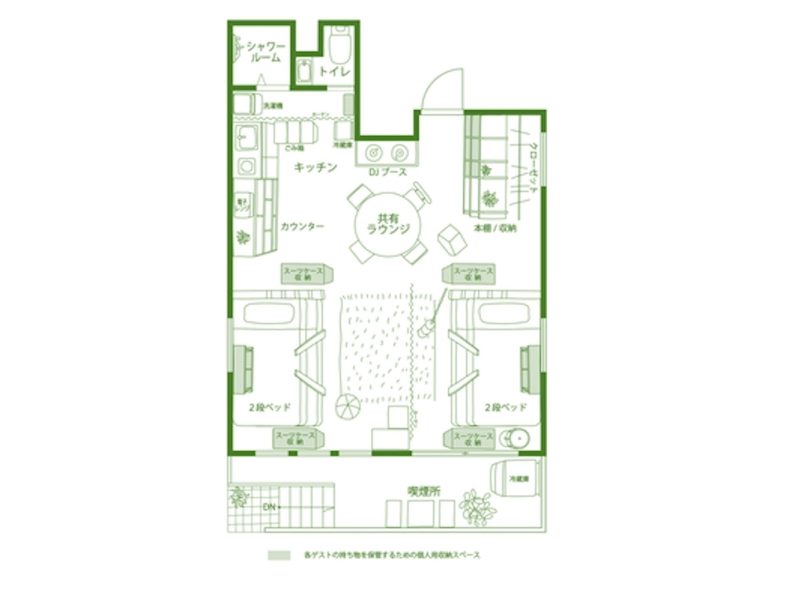 Lab8 Tokyo｜1F 平面図