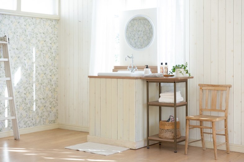 maison de blanc｜洗面台は移動可能ですのでシーンに合わせてご利用ください