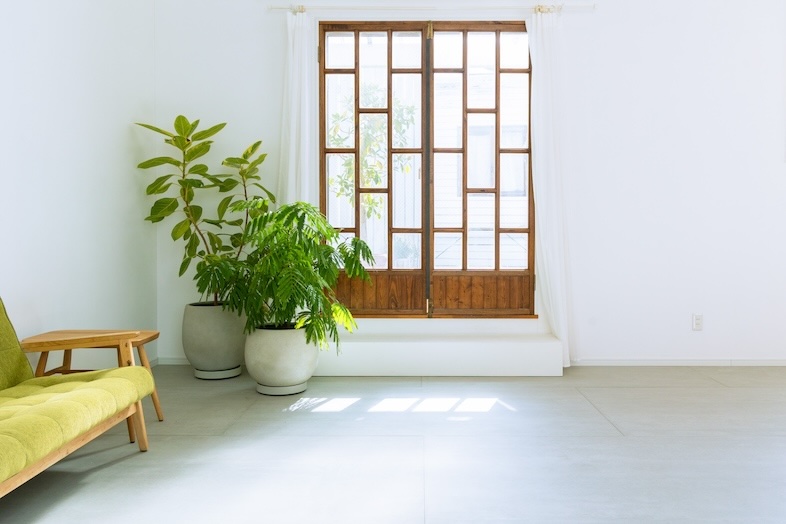 STUDIO BRASS｜大きな木枠の窓から自然光が豊富に差し込む