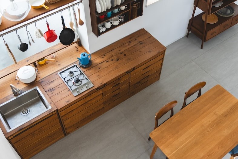 STUDIO BRASS｜キッチンスペースの俯瞰撮影イメージ