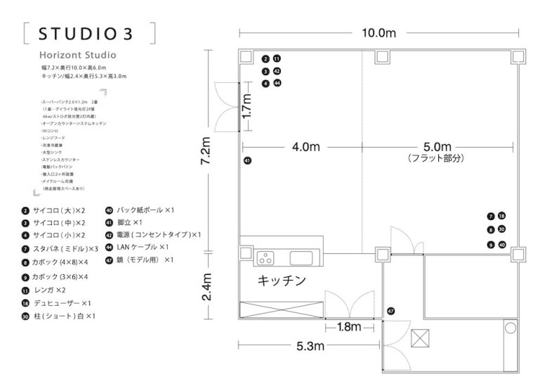 PIX神戸スタジオ｜【平面図】studio03