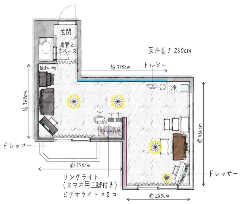 ティアリナ フォトスタジオ 北千住｜間取り図