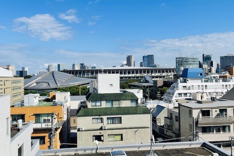 SENDAGAYA RoofTop｜国立競技場を望む眺望でロケ撮影に