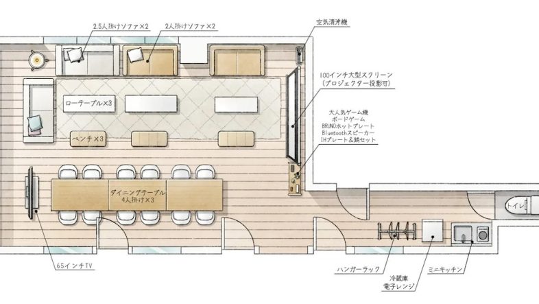 chill inn 新大久保｜平面図