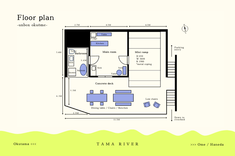 unbox okuōme｜Floor plan ※家具の配置は予告なしに変更する場合がございます