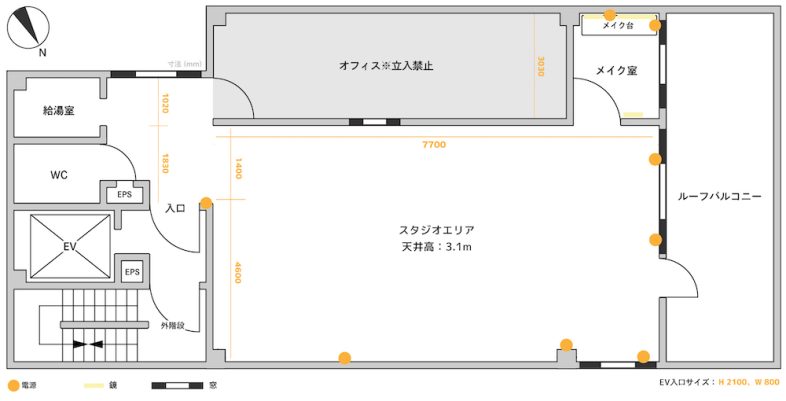 STUDIO BENBEN 九段下・市ヶ谷｜平面図