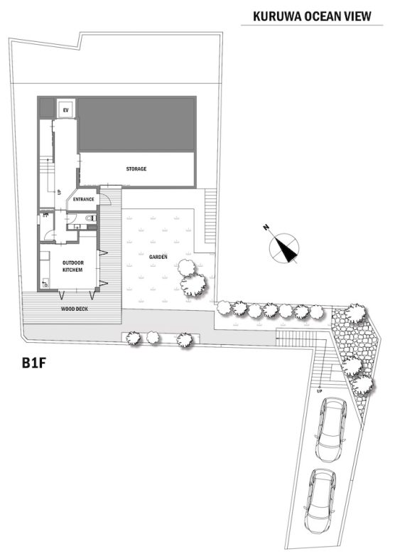 KURUWA OCEAN VIEW｜B1F平面図