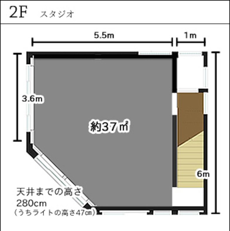 スタジオクークー︎｜【平面図＿2F】