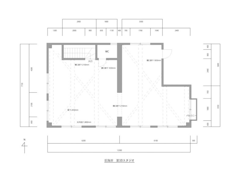 旧海岸第十スタジオ｜平面図