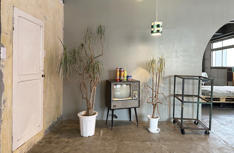 旧海岸第十スタジオ｜レトロなブラウン管テレビとグリーンが彩る、ノスタルジックで温かみのある空間