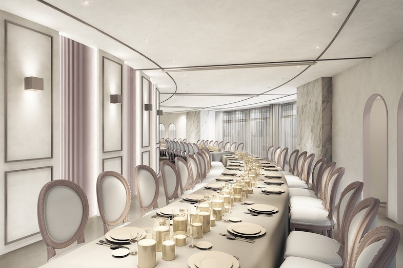 MARINE TOWER WEDDING｜【3階】白を基調としたバンケット ※パース画像