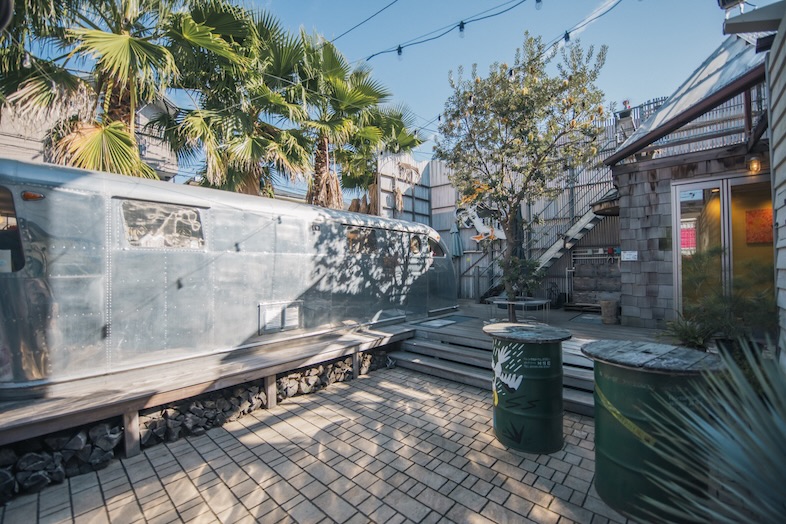 Oldman’s CAFE｜青空とヤシの木が入る構図はMVやアパレル撮影にうってつけ