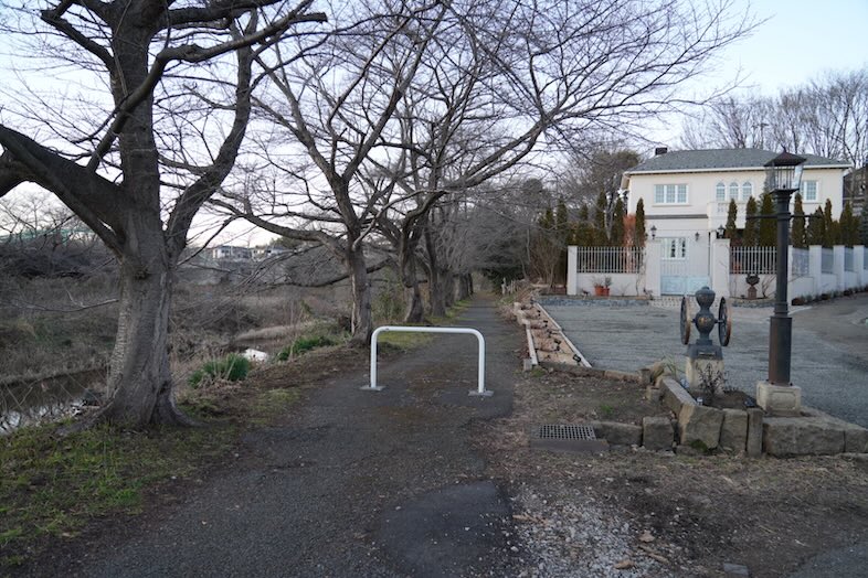 英国洋館スタジオ 地球屋｜冬の並木道が印象的なシネマティックな景観