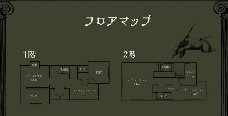 英国洋館スタジオ 地球屋｜フロアマップ