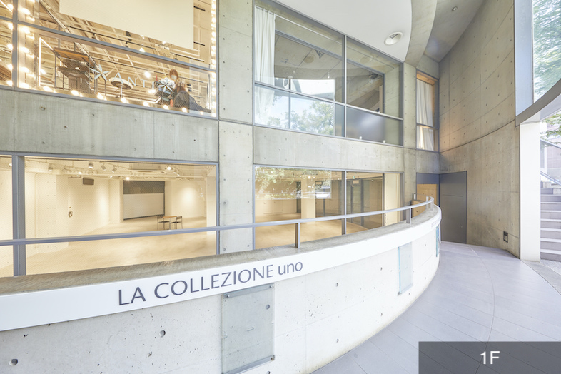 LA COLLEZIONEuno & LACOLLEZIONE｜【1F】コンクリートと吹き抜けが映える共用スペース