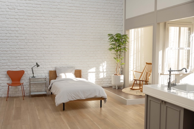 OLD OLIVE｜【Aゾーン】寝室スペースの引きの構図