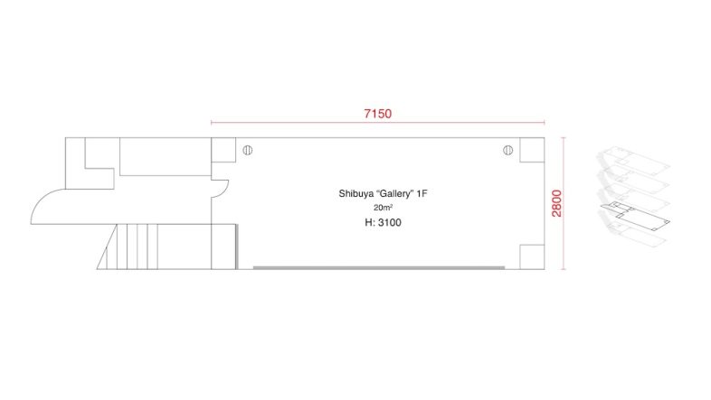 in the house / Shibuya “Gallery”｜【平面図】1F