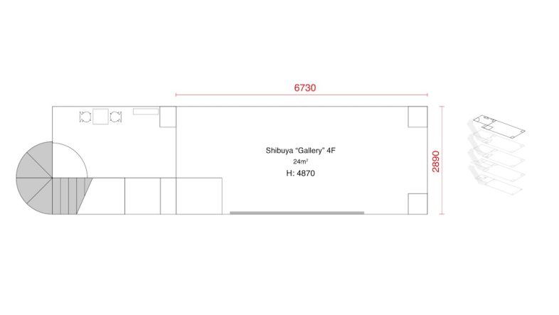 in the house / Shibuya “Gallery”｜【平面図】4F