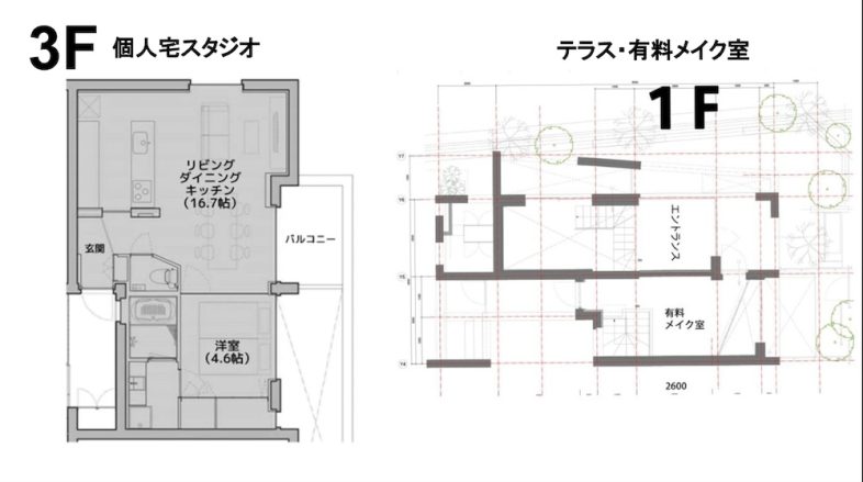 LIFELOG STUDIO 3F個人宅｜平面図