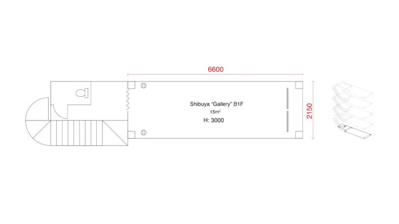 in the house / Shibuya “Gallery”｜【平面図】B1F