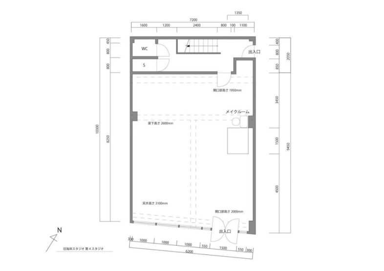 旧海岸スタジオ 浅草(第四、第十一、第十二)｜平面図｜第四スタジオ