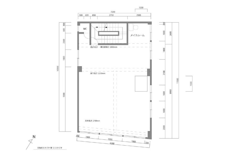 旧海岸スタジオ 浅草(第四、第十一、第十二)｜平面図｜第十二スタジオ