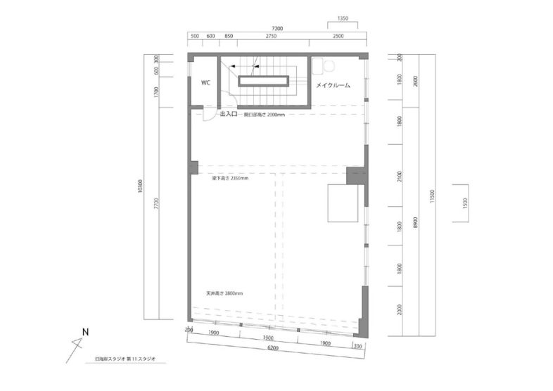 旧海岸スタジオ 浅草(第四、第十一、第十二)｜平面図｜第十一スタジオ