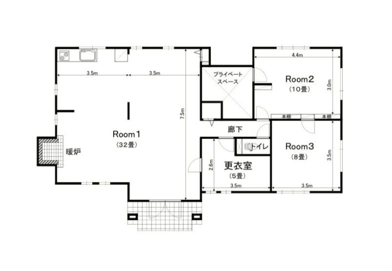 Studio footprints｜平面図