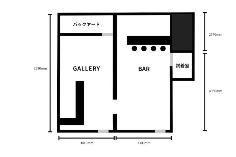 GOBLIN.原宿BAR&GALLERY店｜平面図
