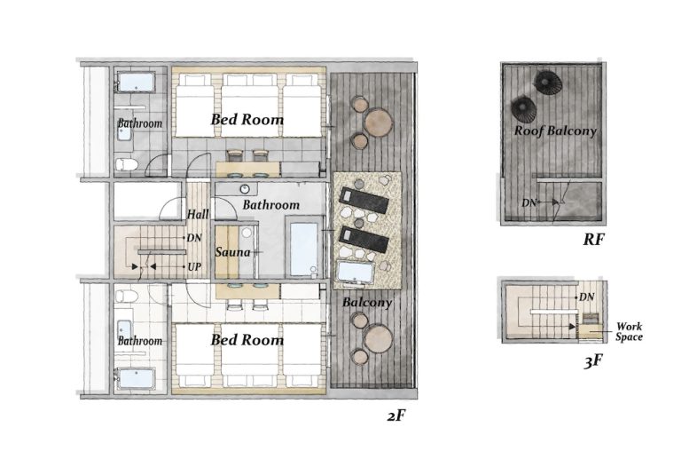 HOTEL SEION FUJI｜平面図 2F RF 3F