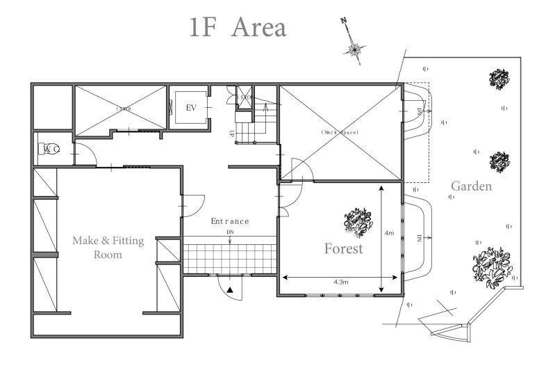 HOUSE STUDIO KUSCHEL｜1F平面図