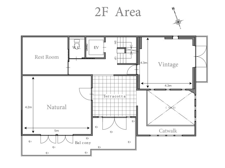 HOUSE STUDIO KUSCHEL｜2F平面図